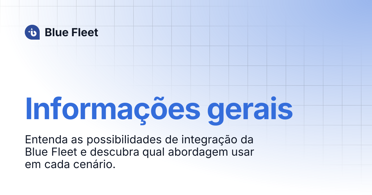 Informações gerais | Blue Fleet